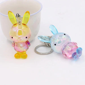 Rabbit Cartoon Keychain Acrylic Key Chain Couple Bag Pendant Car Key Ring