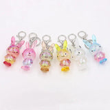 Rabbit Cartoon Keychain Acrylic Key Chain Couple Bag Pendant Car Key Ring