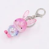 Rabbit Cartoon Keychain Acrylic Key Chain Couple Bag Pendant Car Key Ring