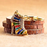 High Heel Shoes Keychain Rhinestone Charm Women Handbag Key Holder Pendant