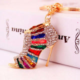 High Heel Shoes Keychain Rhinestone Charm Women Handbag Key Holder Pendant
