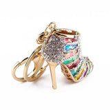 High Heel Shoes Keychain Rhinestone Charm Women Handbag Key Holder Pendant