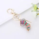 High Heel Shoes Keychain Rhinestone Charm Women Handbag Key Holder Pendant