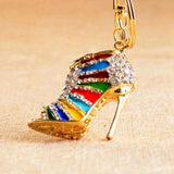 High Heel Shoes Keychain Rhinestone Charm Women Handbag Key Holder Pendant