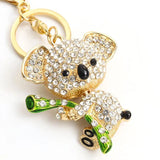 Koala Keychain Rhinestone Inlaid Alloy Pendant Keyring High Creative Key Chain