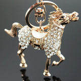 Enamel Rhinestone Horse Keychain for Car Handbag