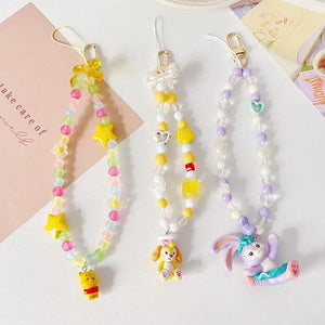 Anime DIY Beads Charm Phone Anti-lost Chains Keychains Bag Pendant Jewelry