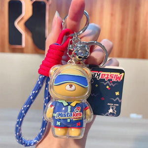 Ski Bear Acrylic Keychain Doll Bag Pendant Car Jewelry Keyring