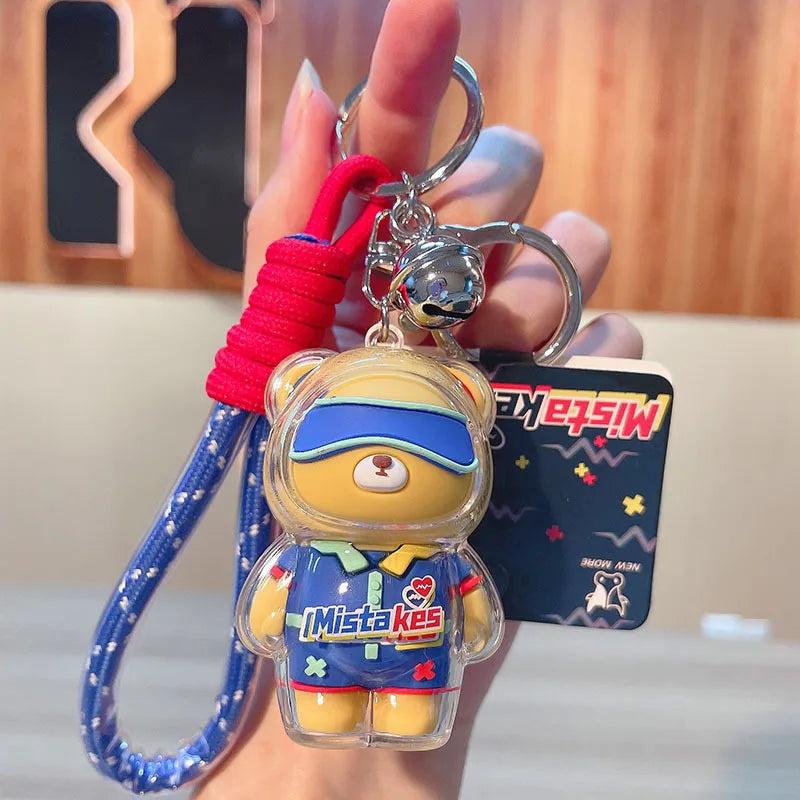Ski Bear Acrylic Keychain Doll Bag Pendant Car Jewelry Keyring
