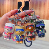 Ski Bear Acrylic Keychain Doll Bag Pendant Car Jewelry Keyring