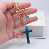 Latin Cross Keyrings Resin Keychains Ornaments Hot Selling Accessories