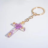 Latin Cross Keyrings Resin Keychains Ornaments Hot Selling Accessories