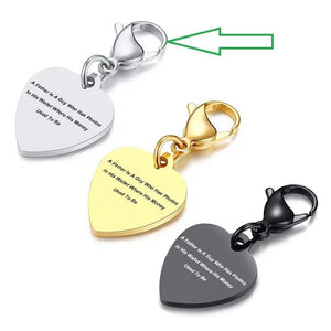 Stainless Steel Heart Charm Key Chain Ring Father's Birthday Gift