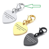 Stainless Steel Heart Charm Key Chain Ring Father's Birthday Gift