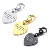 Stainless Steel Heart Charm Key Chain Ring Father's Birthday Gift