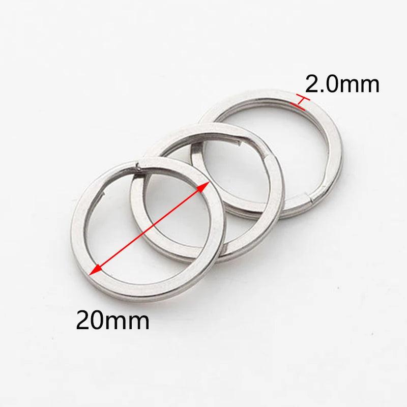 20pcs Stainless Steel Key Ring 20/25/30mm Round Split Ring for DIY Keychain