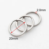 20pcs Stainless Steel Key Ring 20/25/30mm Round Split Ring for DIY Keychain