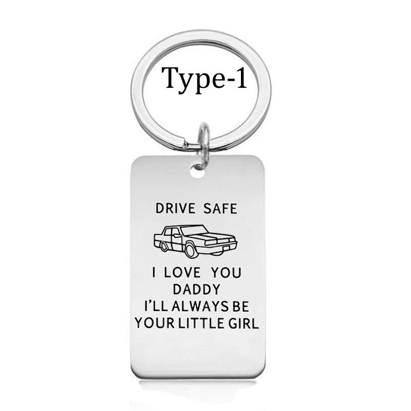 Trucker Key Chain, Drive Safe Daddy, Gift For Dad
