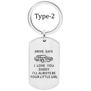 Trucker Key Chain, Drive Safe Daddy, Gift For Dad