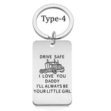 Trucker Key Chain, Drive Safe Daddy, Gift For Dad