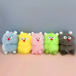 Ugly Hair Ball Keychain Little Monster Plush Doll Bag Pendant