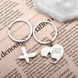Stainless Steel Couple Love Key Chain Forever Waiting Heart Butterfly Matching
