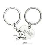 Stainless Steel Couple Love Key Chain Forever Waiting Heart Butterfly Matching