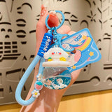 Cute Cartoon Animal Liquid Keychain for Women Car Bag - Bunny Fox Doll Keyring