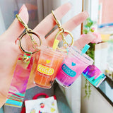 Creative Pearl Milk Tea Keychain Cartoon Student Toy