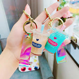 Creative Pearl Milk Tea Keychain Cartoon Student Toy