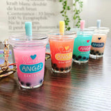 Creative Pearl Milk Tea Keychain Cartoon Student Toy
