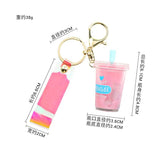 Creative Pearl Milk Tea Keychain Cartoon Student Toy