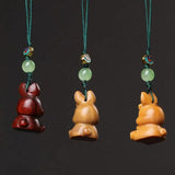 Rabbit Shape Wood Car Keyring Sandalwood Key Chains DIY Making Accessories