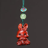 Rabbit Shape Wood Car Keyring Sandalwood Key Chains DIY Making Accessories