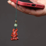 Rabbit Shape Wood Car Keyring Sandalwood Key Chains DIY Making Accessories