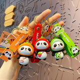 Cute Panda Keychain for Couple Car Keychain Ring Holder