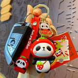 Cute Panda Keychain for Couple Car Keychain Ring Holder