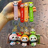 Cute Panda Keychain for Couple Car Keychain Ring Holder