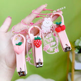 Pink Cherry Sakura Key Ring Nail Clippers Holder