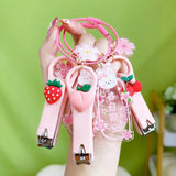 Pink Cherry Sakura Key Ring Nail Clippers Holder