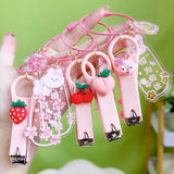 Pink Cherry Sakura Key Ring Nail Clippers Holder