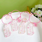 Pink Cherry Sakura Key Ring Nail Clippers Holder