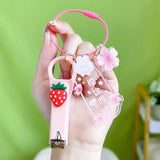 Pink Cherry Sakura Key Ring Nail Clippers Holder