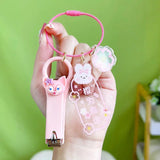 Pink Cherry Sakura Key Ring Nail Clippers Holder