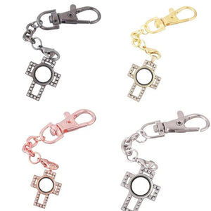 Alloy Memory Locket Keychain with Lobster Clasp & Glass Locket