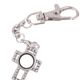 Alloy Memory Locket Keychain with Lobster Clasp & Glass Locket