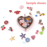 Alloy Memory Locket Keychain with Lobster Clasp & Glass Locket