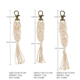 3 Mini Macrame Keychains Boho Bag Charms with Tassels