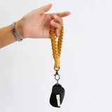 Braided Climbing Rope Keychain Metal Key Ring Pendant Accessory