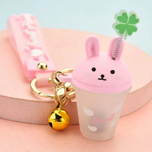 Frosted Rabbit Keychain with Lamp Acrylic Bag Pendant